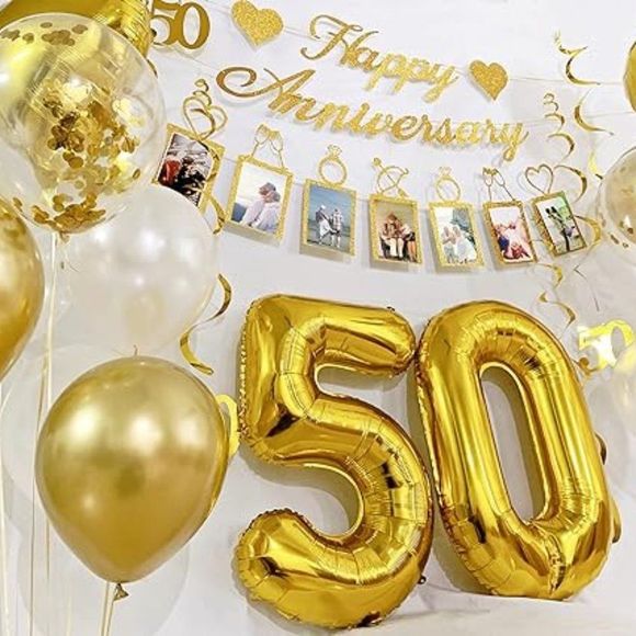 50th Anniversary Decorations Party Supplies Set - Picture 1 of 2